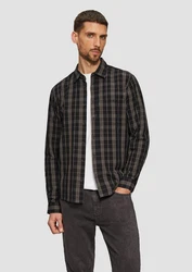 s.Oliver Langarmhemd Regular Fit Schwarz/Braun/Rot/Grau/Dunkelbraun