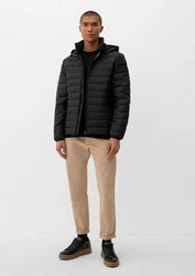 s.Oliver Allwetterjacke Steppjacke Light Down-Optik Schwarz/Dunkelgrau/Hellblau
