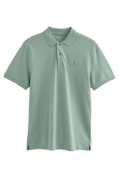 Next Poloshirt Slim Fit Piqu-Polohemd Grün/Hellgrün/Hellblau