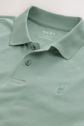 Next Poloshirt Slim Fit Piqu-Polohemd Grün/Hellgrün/Hellblau