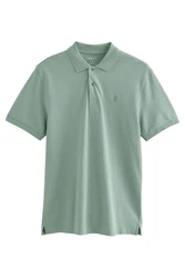 Next Poloshirt Slim Fit Piqu-Polohemd Grün/Hellgrün/Hellblau