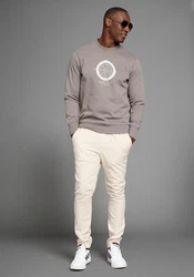DELMAO Sweatshirt Rundhals Beige/Braun/Khaki/Grau