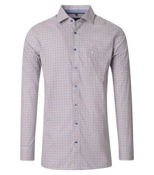 CASAMODA Langarmhemd Comfort Fit Dunkelblau/Lila/Blau/Fliederfarben