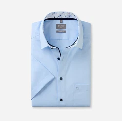 OLYMP Kurzarmhemd Luxor comfort fit Hellblau/Blau