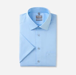 OLYMP Kurzarmhemd Luxor Comfort Fit Hellblau/Blau