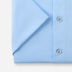 OLYMP Kurzarmhemd Luxor Comfort Fit Hellblau/Blau