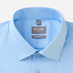OLYMP Kurzarmhemd Luxor Comfort Fit Hellblau/Blau