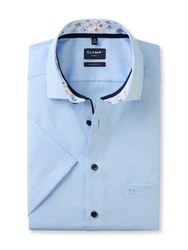 OLYMP Kurzarmhemd Luxor modern fit Blau/Hellblau/Dunkelblau