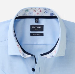OLYMP Kurzarmhemd Luxor modern fit Blau/Hellblau/Dunkelblau