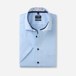OLYMP Kurzarmhemd Luxor modern fit Blau/Hellblau/Dunkelblau