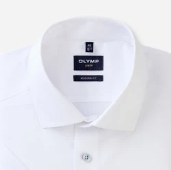 OLYMP Kurzarmhemd Luxor modern fit Creme/Weiß
