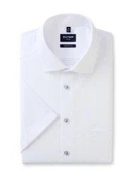 OLYMP Kurzarmhemd Luxor modern fit Creme/Weiß