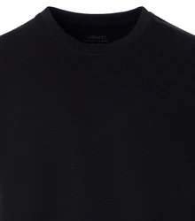 VENTI T-Shirt uni Dunkelblau/Schwarz