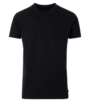VENTI T-Shirt uni Dunkelblau/Schwarz