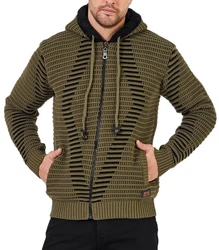 Baxboy Strickpullover Kapuzenpullover Jacke Dunkelgrün/Khaki