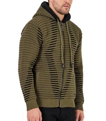 Baxboy Strickpullover Kapuzenpullover Jacke Dunkelgrün/Khaki