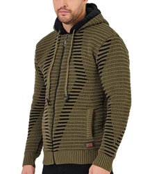 Baxboy Strickpullover Kapuzenpullover Jacke Dunkelgrün/Khaki
