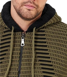 Baxboy Strickpullover Kapuzenpullover Jacke Dunkelgrün/Khaki