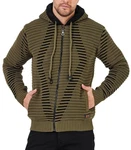 Baxboy Strickpullover Kapuzenpullover Jacke Dunkelgrün/Khaki