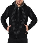 Baxboy Strickpullover Kapuzenpullover Jacke Schwarz/Dunkelgrau