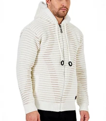 Baxboy Strickpullover Kapuzenpullover Jacke Weiß/Creme/Beige