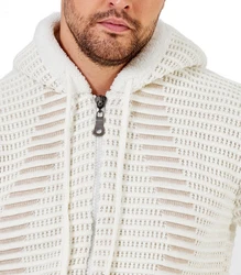 Baxboy Strickpullover Kapuzenpullover Jacke Weiß/Creme/Beige