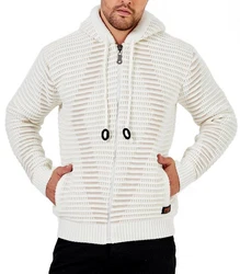 Baxboy Strickpullover Kapuzenpullover Jacke Weiß/Creme/Beige