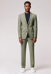 Roy Robson Anzughose Modischer Anzug Slim Fit Grün/Hellgrün