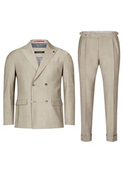 Roy Robson Anzughose 2-Reiher Slim Fit Beige/Khaki