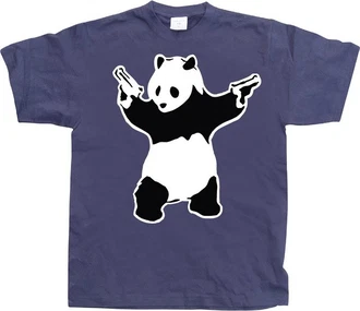 BANKSY T-Shirt Panda Blau/Dunkelblau/Rosa