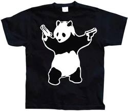 BANKSY T-Shirt Panda Schwarz/Beige/Gelb