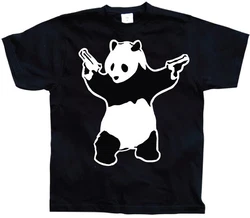 BANKSY T-Shirt Panda Schwarz/Beige/Gelb