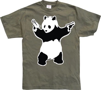 BANKSY T-Shirt Panda Dunkelgrün