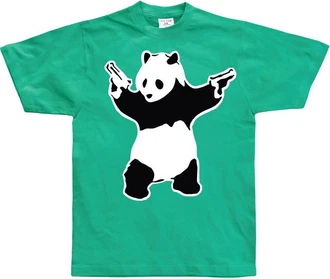 BANKSY T-Shirt Panda Grün/Dunkelgrün/Neonfarben