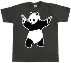 BANKSY T-Shirt Panda Braun/Schwarz/Dunkelgrau