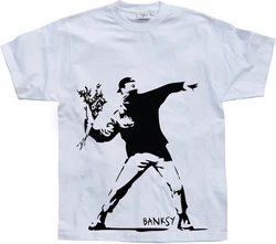 BANKSY T-Shirt Grau/Hellblau/Blau/Weiß