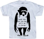 BANKSY T-Shirt Laugh Now Weiß/Grau/Hellgrau/Creme/Dunkelgrau