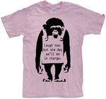 BANKSY T-Shirt Laugh Now Rosa