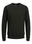 Jack & Jones Strickpullover JJEBASIC KNIT CREW NECK Dunkelgrün/Grün