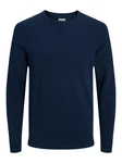 Jack & Jones Strickpullover JJEBASIC KNIT CREW NECK Marineblau