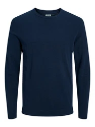 Jack & Jones Strickpullover JJEBASIC KNIT CREW NECK Marineblau