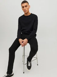 Jack & Jones Strickpullover JJEBASIC KNIT CREW NECK schwarz