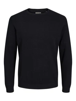 Jack & Jones Strickpullover JJEBASIC KNIT CREW NECK schwarz