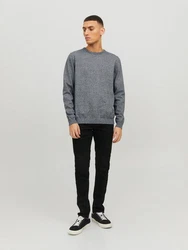 Jack & Jones Strickpullover JJEBASIC KNIT CREW NECK graumeliert