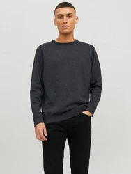Jack & Jones Strickpullover JJEBASIC KNIT CREW NECK Dunkelgrau/Grau/Dunkelblau