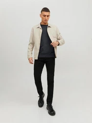 Jack & Jones Strickpullover JJEBASIC KNIT CREW NECK Dunkelgrau/Grau/Dunkelblau
