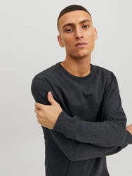 Jack & Jones Strickpullover JJEBASIC KNIT CREW NECK Dunkelgrau/Grau/Dunkelblau