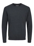 Jack & Jones Strickpullover JJEBASIC KNIT CREW NECK Dunkelgrau/Grau/Dunkelblau
