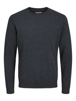 Jack & Jones Strickpullover JJEBASIC KNIT CREW NECK Dunkelgrau/Grau/Dunkelblau