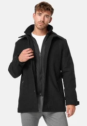 Wollmantel Brittany mit wattierter Innenjacke und Zippertaschen